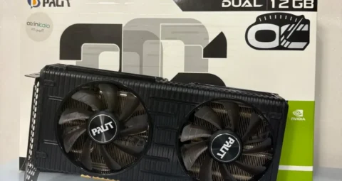 کارت گرافیک پلیت مدل RTX 3060 DUAL حافظه 12گیگابایت استوک در حدنو+کارتن اصلی