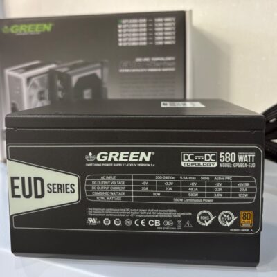 پاور گرین مدل GP580A-EUD توان ۵۸۰ وات استاندارد ۸۰ پلاس برنز | کارکرده در حدنو + کارتن